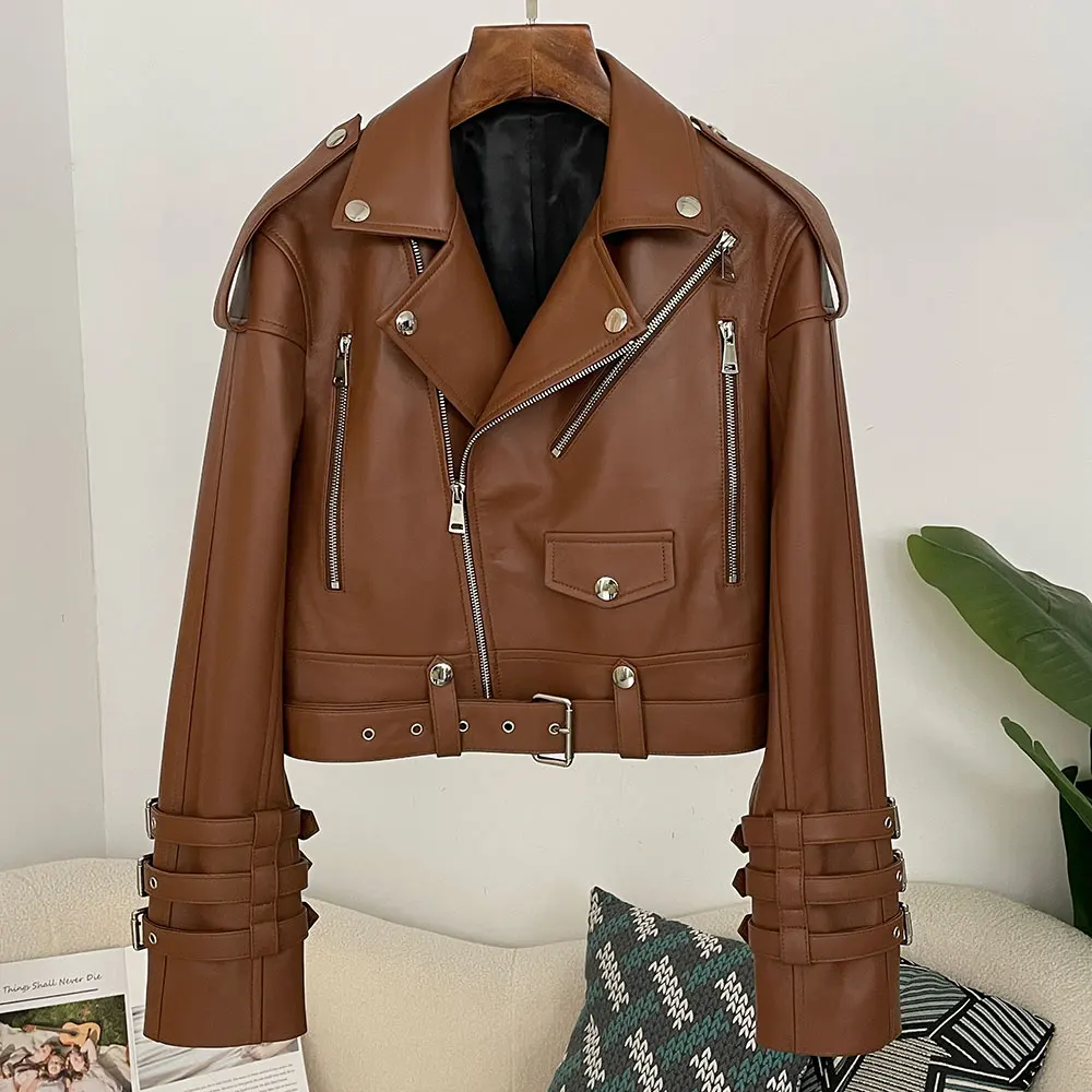 Women'S Fashion Utility Jacket - 여성용 정품 가죽 유틸리티 재킷 야외