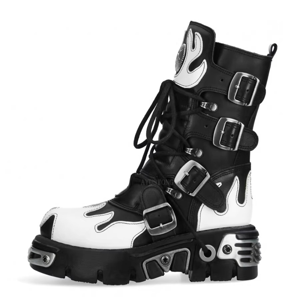 Women'S Fashion Riding Boots - 패션 신상 남성 플레임 메탈 고스