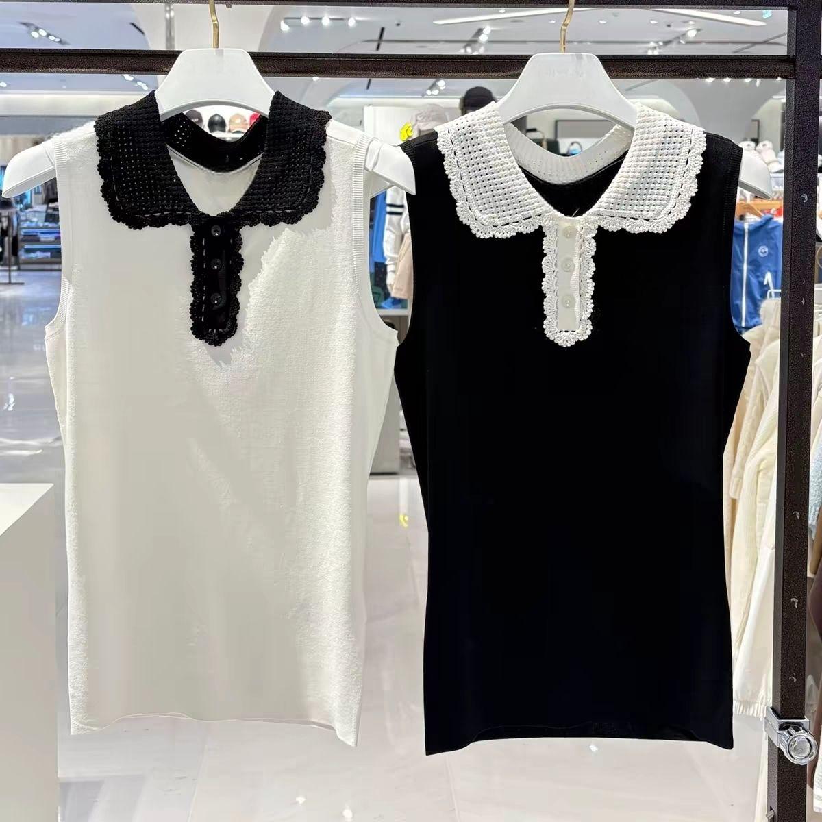 Women Fashion Vest - 여성 라펠 니트 골프 조끼 2026