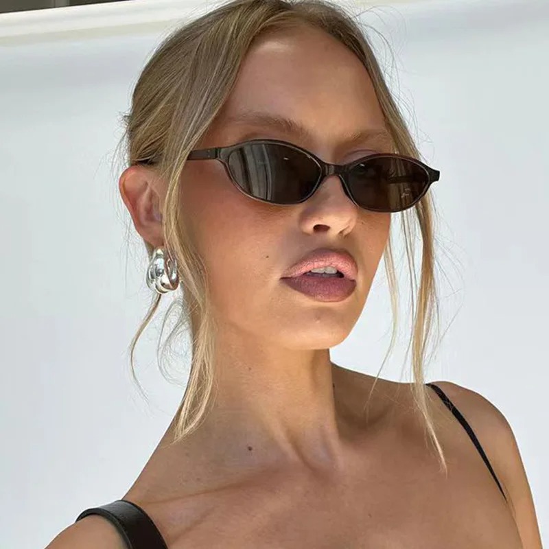 Women Fashion Glasses - 레트로 타원형 프레임 선글라스 패션 여성