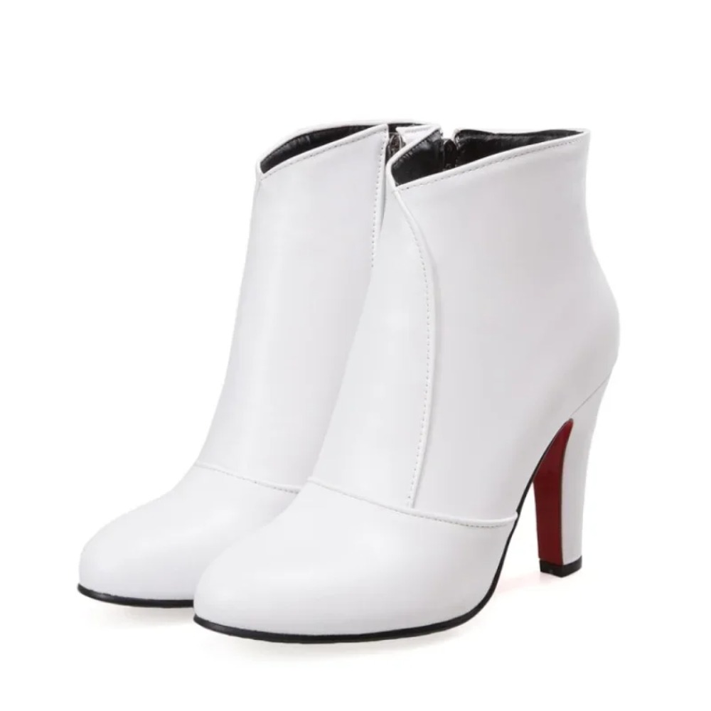 Women'S Fashion Riding Boots - 여성용 라운드 토 앵클 부츠 심플