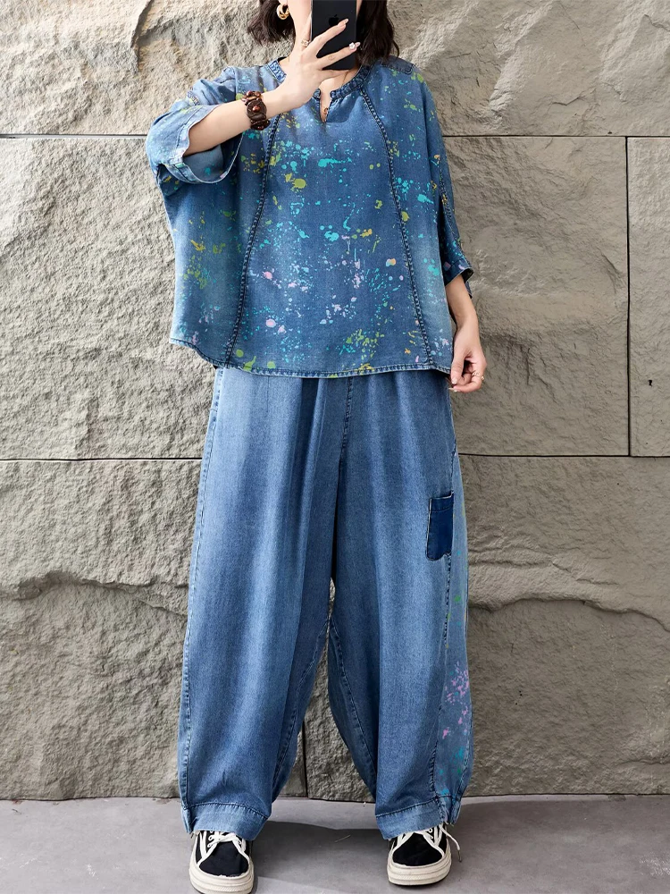 Women Fashion Jeans Top - 2026 여성 패션 티셔츠 슈트 루즈핏