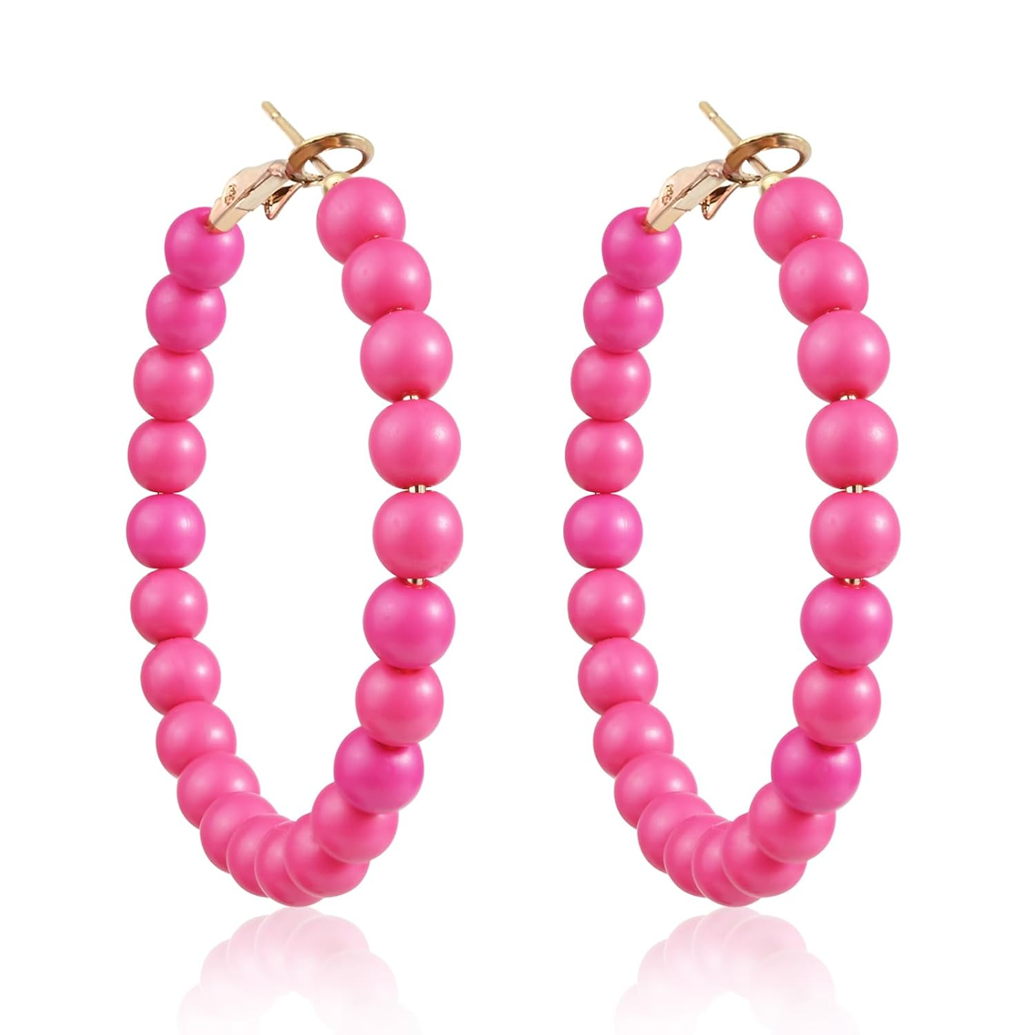 Women'S Fashion Earrings - 여성용 비즈 후프 귀걸이 서클 비드
