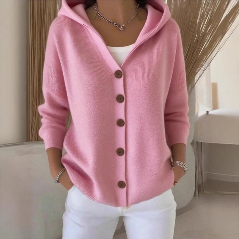 Women'S Fashion Quarter Zip - 심플 패션 니트 후드 탑 신상