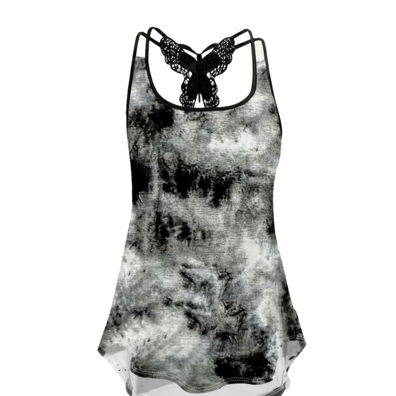 Women Fashion Vest - 플러스 사이즈 1XL-5XL 프린트 탱크 탑
