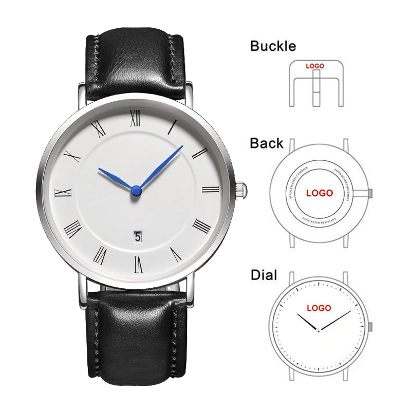Fashion Women Watches - B-8210A 날짜 브랜딩이 있는 심플한 남성
