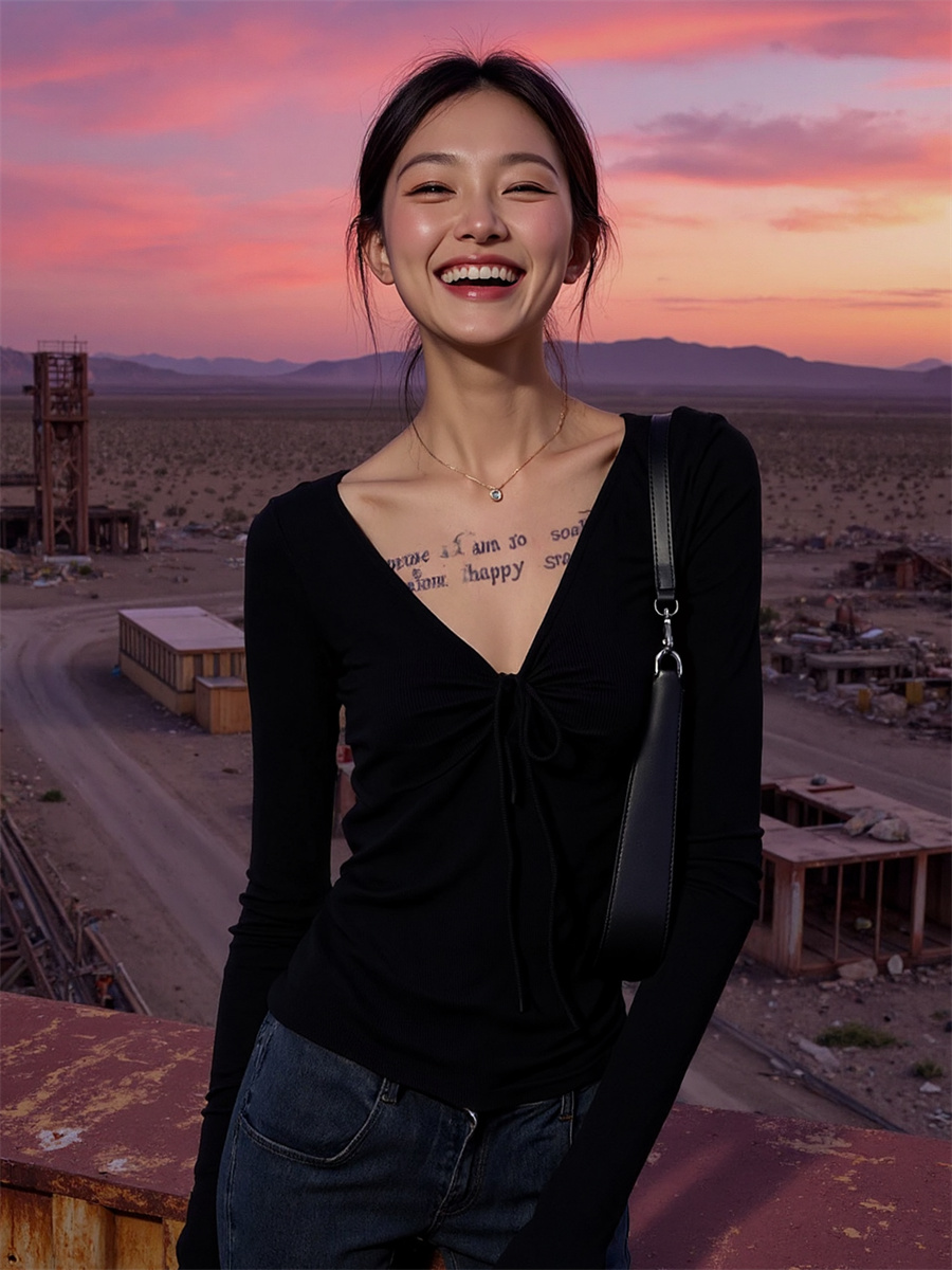 Women'S Fashion Trends Fall 2025 - 여성용 긴팔 티셔츠 면 V넥 드로스트링