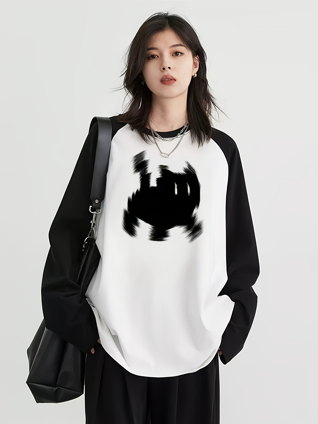 Women'S Fashion Q - Y2K 여성용 래글런 긴팔 티셔츠, 귀여운