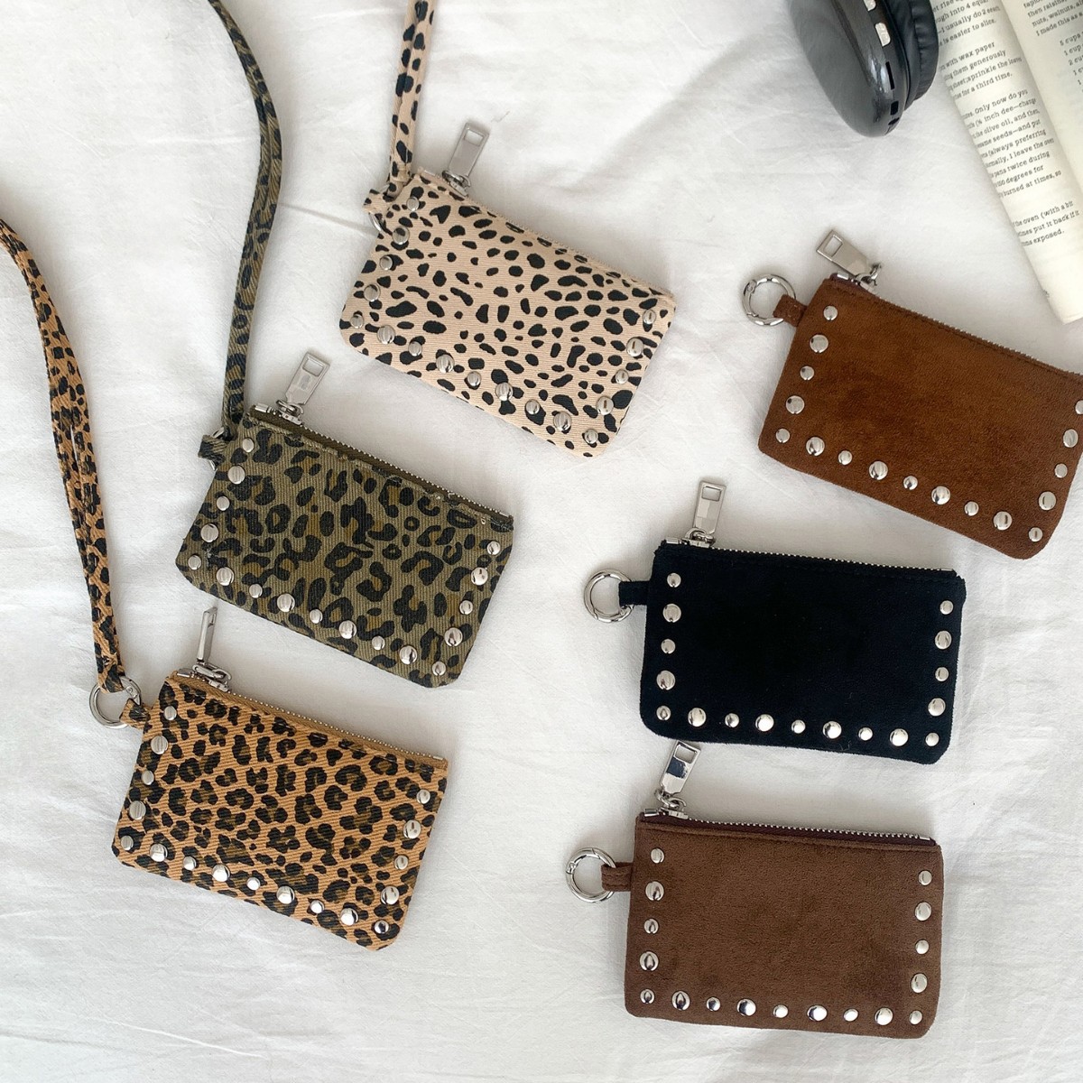 새로운 스터드 숄더백 미니 카드지갑 레오파드 동전 지갑 - Coin Purse Women 리뷰 및 가격