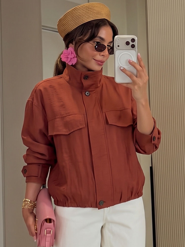 HH 여성용 봄 가을 카라멜 브라운 유틸리티 카고 재킷 - Women'S Fashion Utility Jacket 리뷰 및 가격