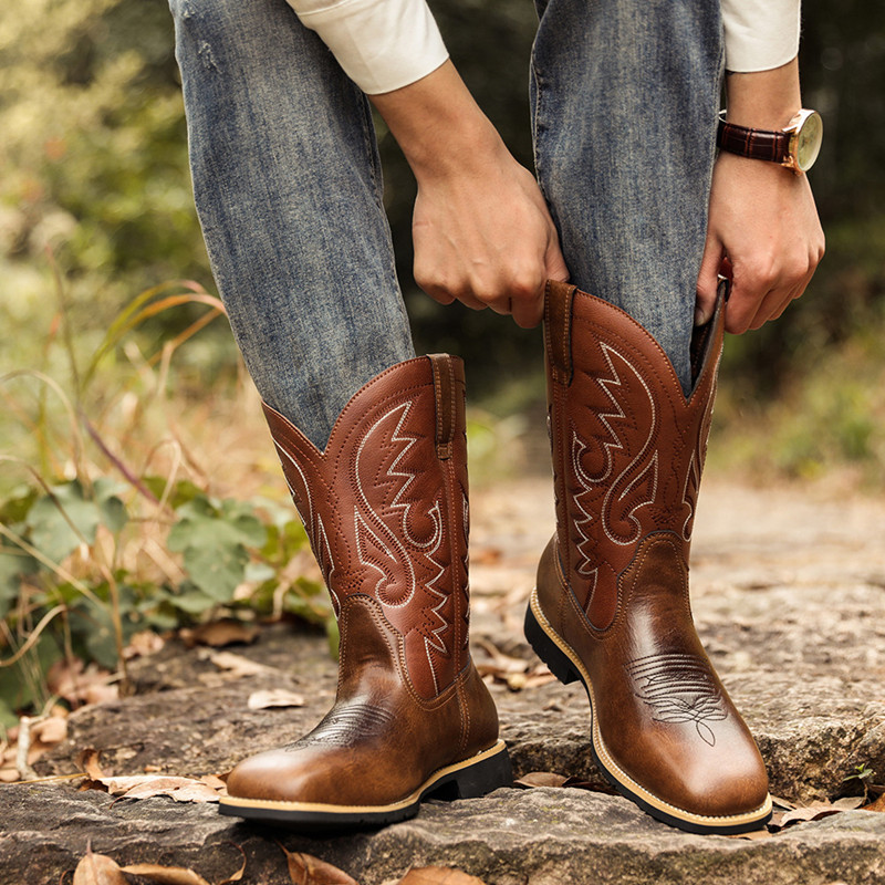 패션 남성 여성 미드 카프 부츠 수제 레트로 웨스턴 카 - Women'S Fashion Riding Boots 리뷰 및 가격