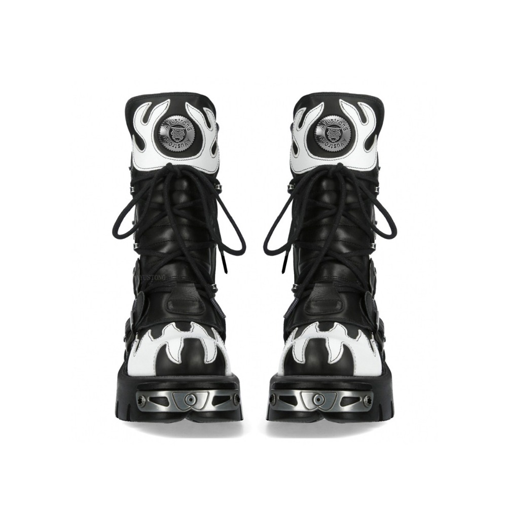 패션 신상 남성 플레임 메탈 고스 스컬 펑크 오토바이  - Women'S Fashion Riding Boots 리뷰 및 가격