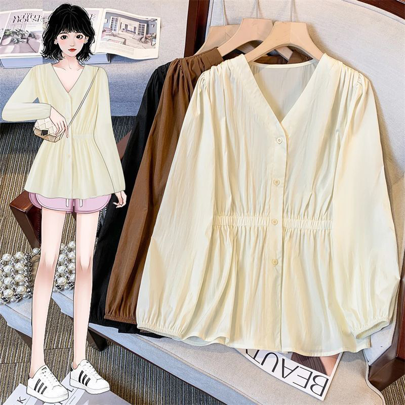 200파운드 플러스 사이즈 오피스 레이디 셔츠와 블라우 - Puff Sleeve Blouse 리뷰 및 가격