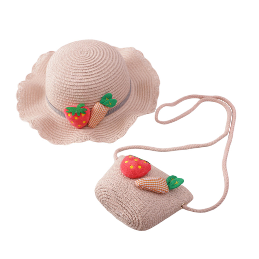 어린이용 밀짚 자외선 차단 모자 1세트 핑크색 54cm - Straw Hat Summer 리뷰 및 가격