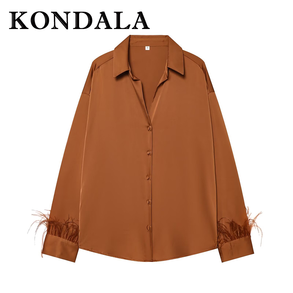 콘달라 빈티지 솔리드 오렌지 태슬 여성 우아한 셔츠 패 - Women'S Fashion Trends Fall 2025 리뷰 및 가격