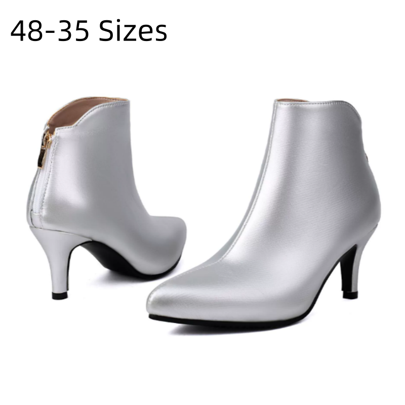 레이디 48 골드 실버 레드 얇은 굽 6cm 앵클 부츠 - Women'S Fashion Riding Boots 리뷰 및 가격