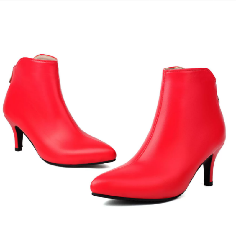 레이디 48 골드 실버 레드 얇은 굽 6cm 앵클 부츠 - Women'S Fashion Riding Boots 리뷰 및 가격