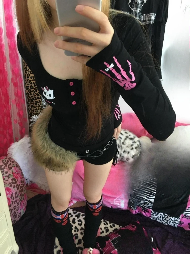 Y2K 빈티지 만화 프린트 티셔츠 여성 2025, 펑크 - Women'S Fashion For 2025 리뷰 및 가격