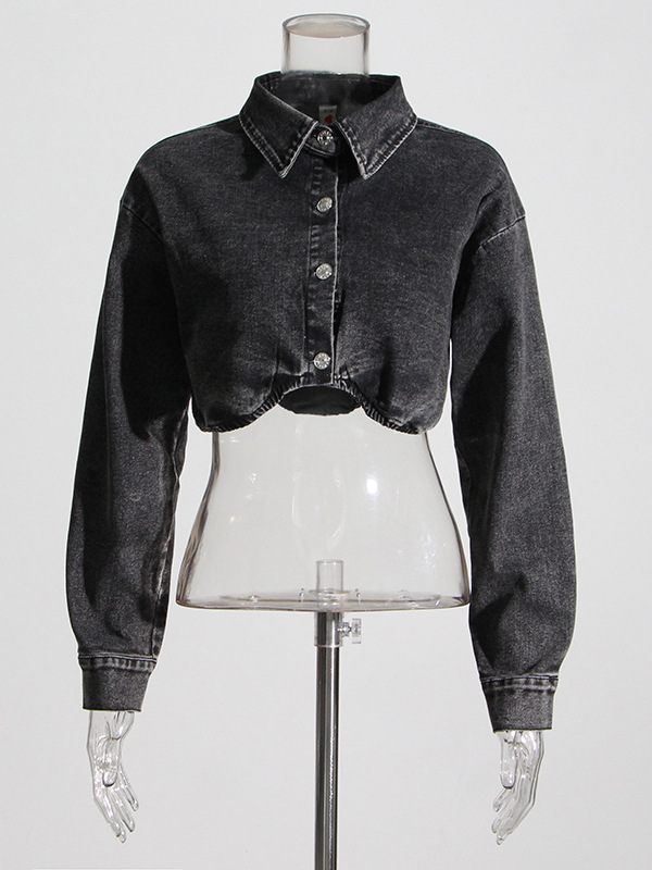   스모크 그레이 숏 데님 재킷과 유틸리티 포켓 하이웨 - Women'S Fashion Utility Jacket 리뷰 및 가격