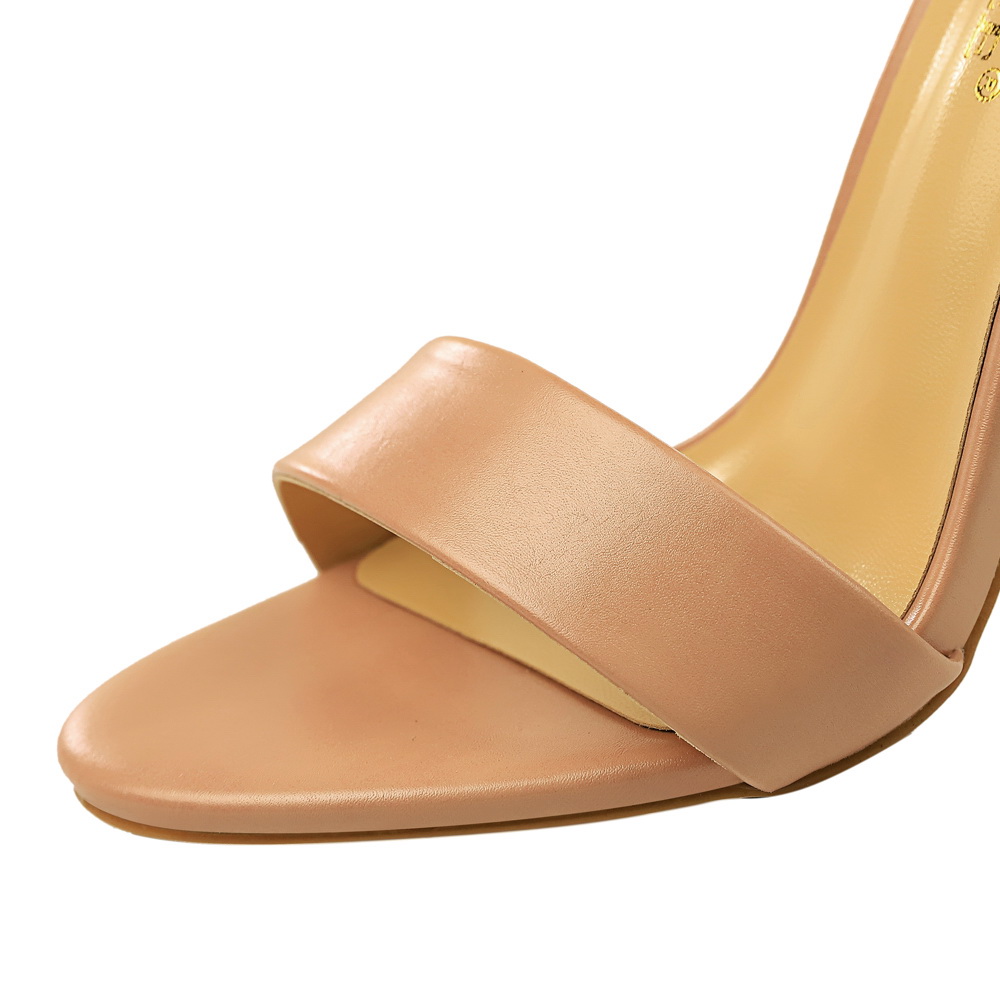 여성 블랙 화이트 간결한 가죽 11cm 하이힐 샌들 레 - Women'S Fashion Q 리뷰 및 가격