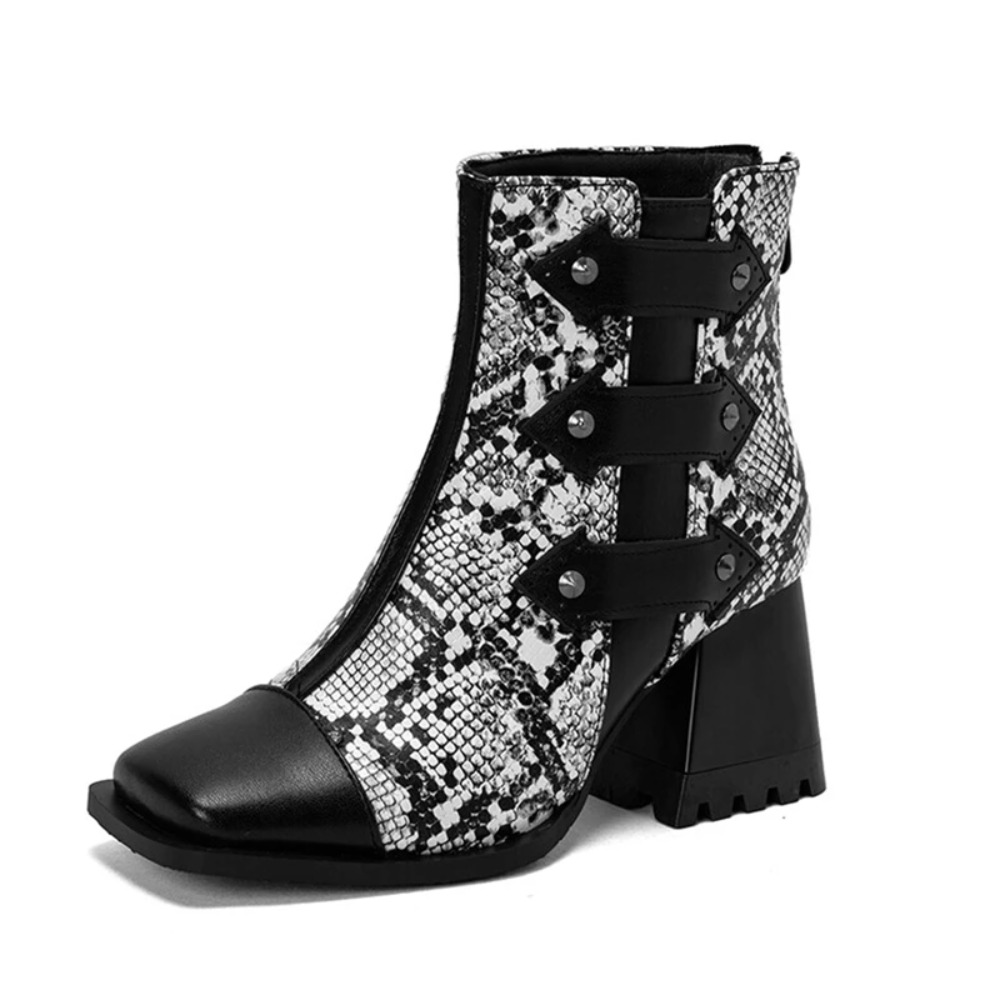 여성용 앵클 부츠 패션 스퀘어 토 두꺼운 굽 뒤지퍼 가 - Women'S Fashion Riding Boots 리뷰 및 가격