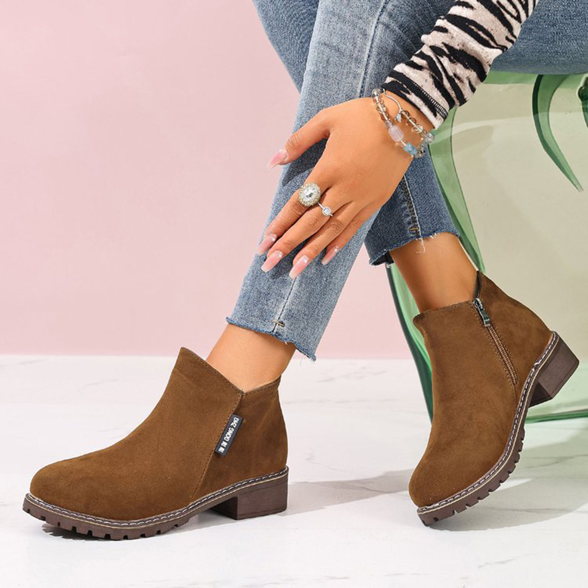 여성 가을 겨울 앵클 부츠 사이드 지퍼 청키 힐 편안하 - Women'S Fashion Riding Boots 리뷰 및 가격