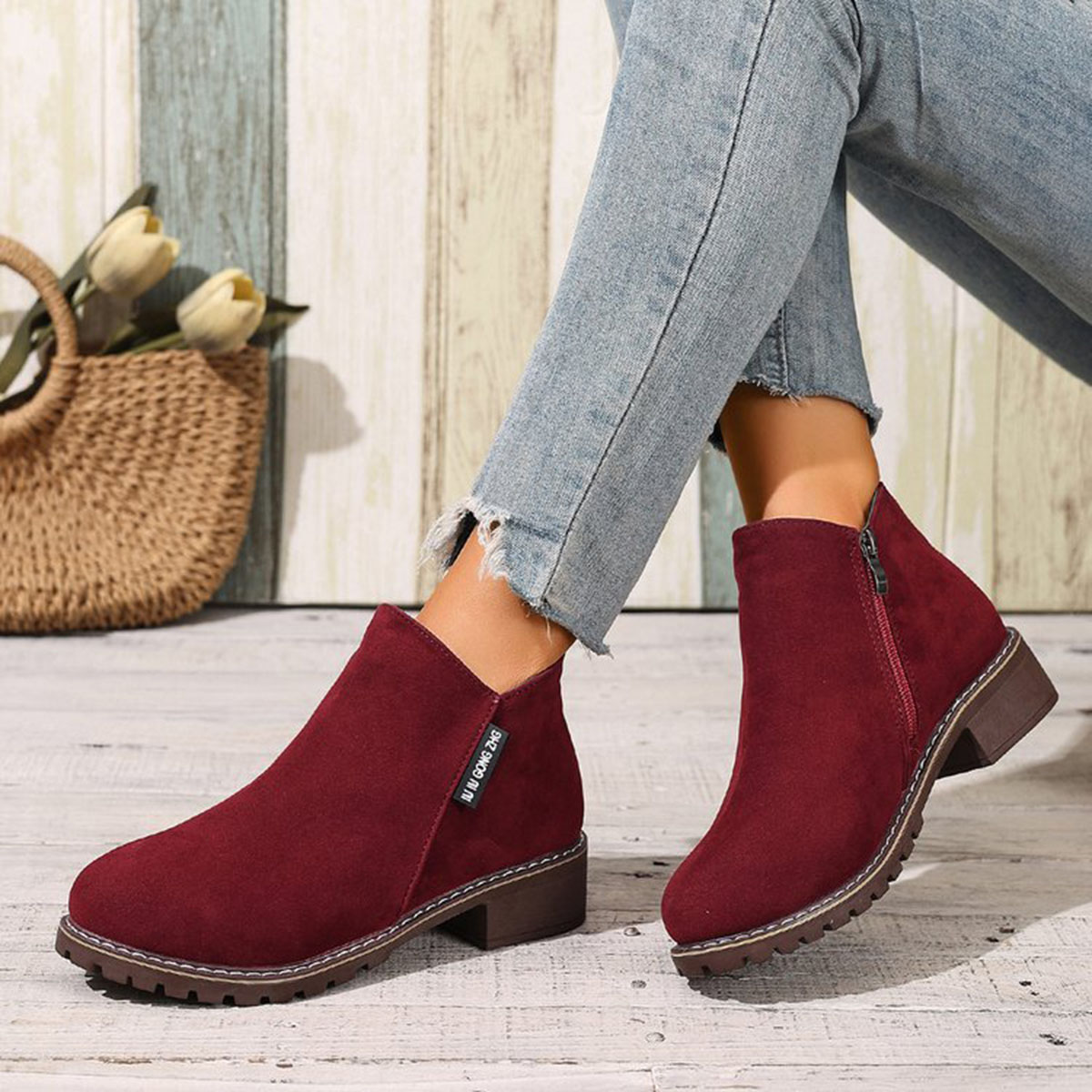 여성 가을 겨울 앵클 부츠 사이드 지퍼 청키 힐 편안하 - Women'S Fashion Riding Boots 리뷰 및 가격