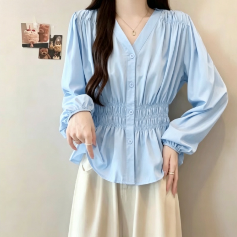 200파운드 플러스 사이즈 신축성 있는 허리밴드 오피스 - Puff Sleeve Blouse 리뷰 및 가격