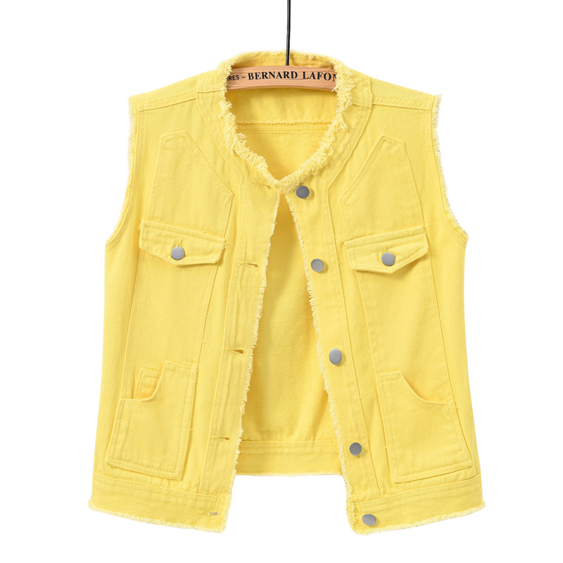 여성 슬리밍 민소매 데님 베스트 라운드넥 여름 트렌드  - Women Fashion Vest 리뷰 및 가격