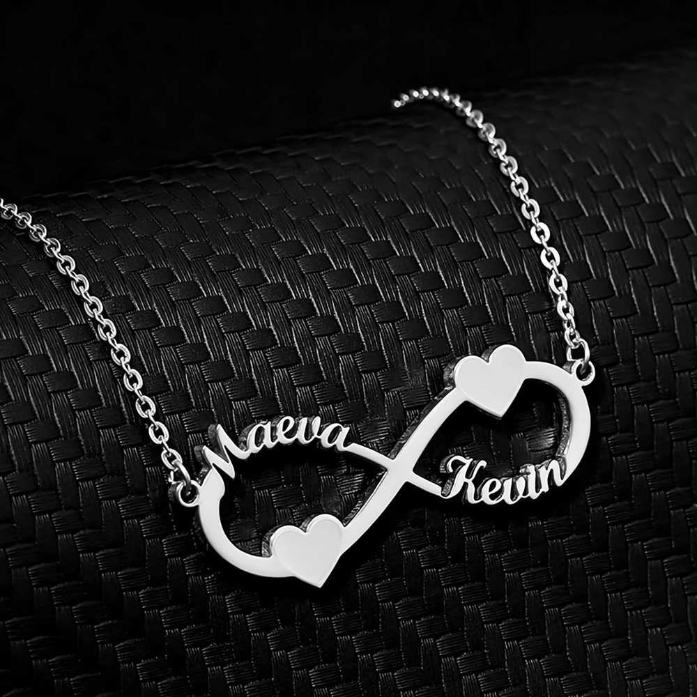 맞춤 이름 목걸이 인피니티 하트 펜던트 스테인리스 스틸 - Women Fashion Names 리뷰 및 가격