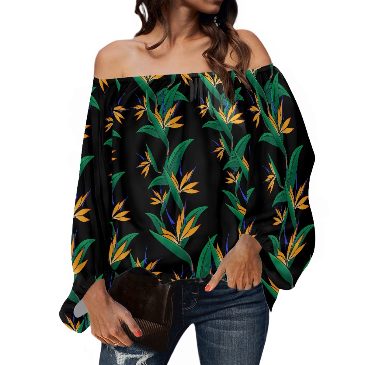 폴리네시아 부족 의상 사모아 타파 토난 프린트 롱 퍼프 - Puff Sleeve Blouse 리뷰 및 가격