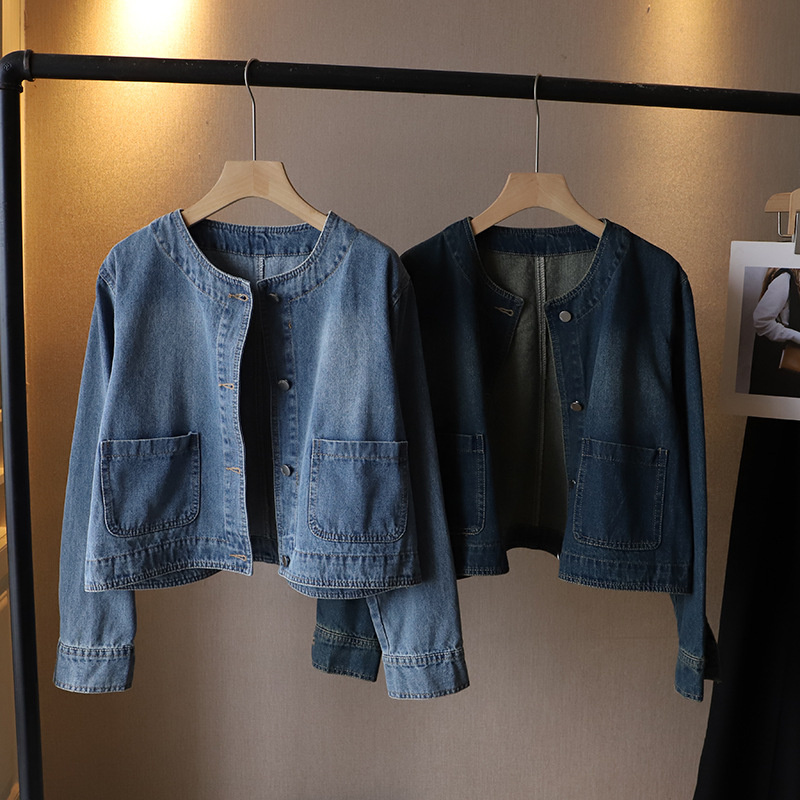 패션 O넥 데님 재킷 여성 숏 코트 봄 가을 싱글 브레 - Women Fashion Jeans Top 리뷰 및 가격