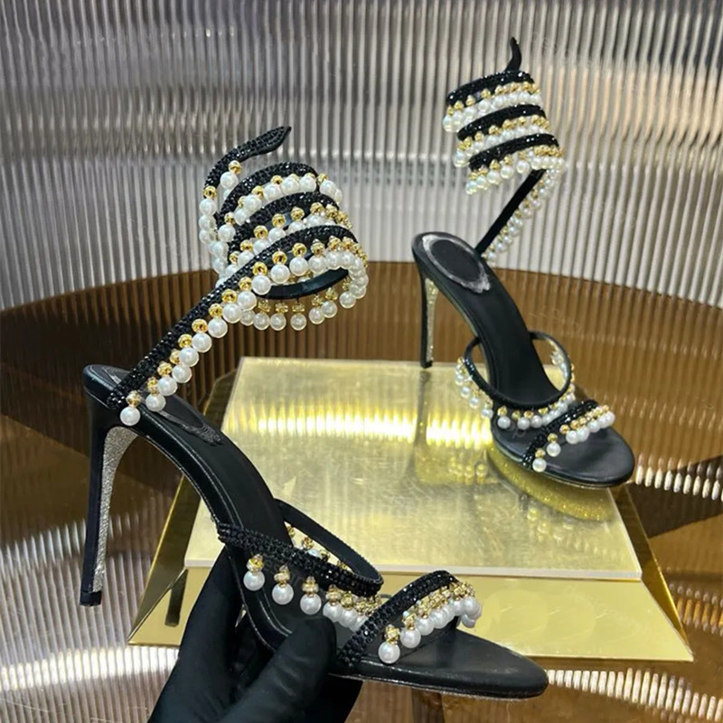 럭셔리 라인스톤 진주 태슬 여성 글래디에이터 샌들 섹시 - Women'S Fashion Q 리뷰 및 가격