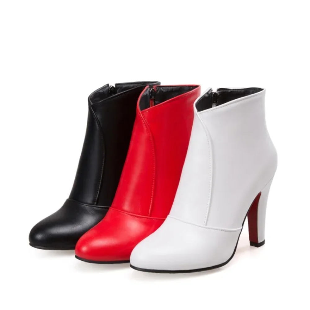 여성용 라운드 토 앵클 부츠 심플 패션 블랙 하이힐 파 - Women'S Fashion Riding Boots 리뷰 및 가격