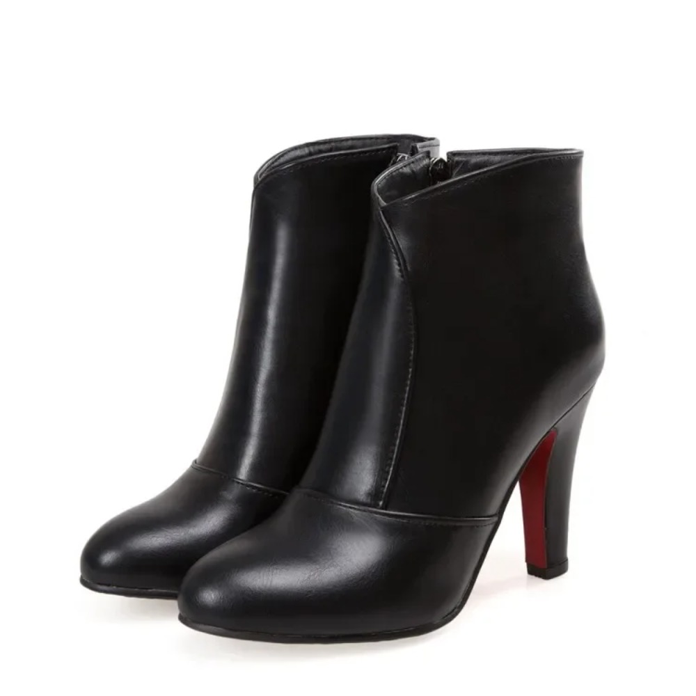 여성용 라운드 토 앵클 부츠 심플 패션 블랙 하이힐 파 - Women'S Fashion Riding Boots 리뷰 및 가격