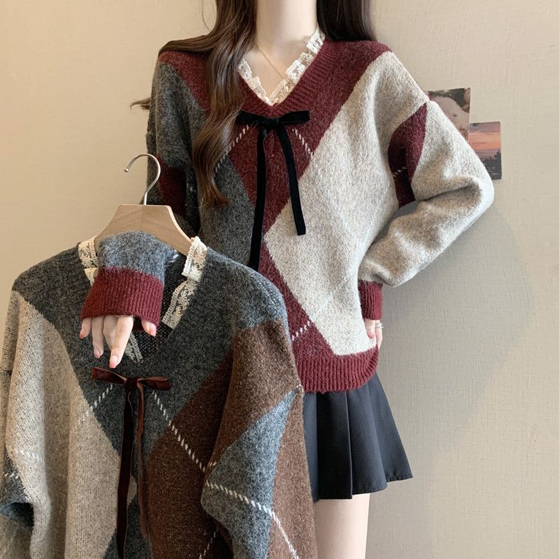 여성용 니트 스웨터 브이넥 기본 캐주얼 미학 트렌드 가 - Women'S Fashion Trends Fall 2025 리뷰 및 가격