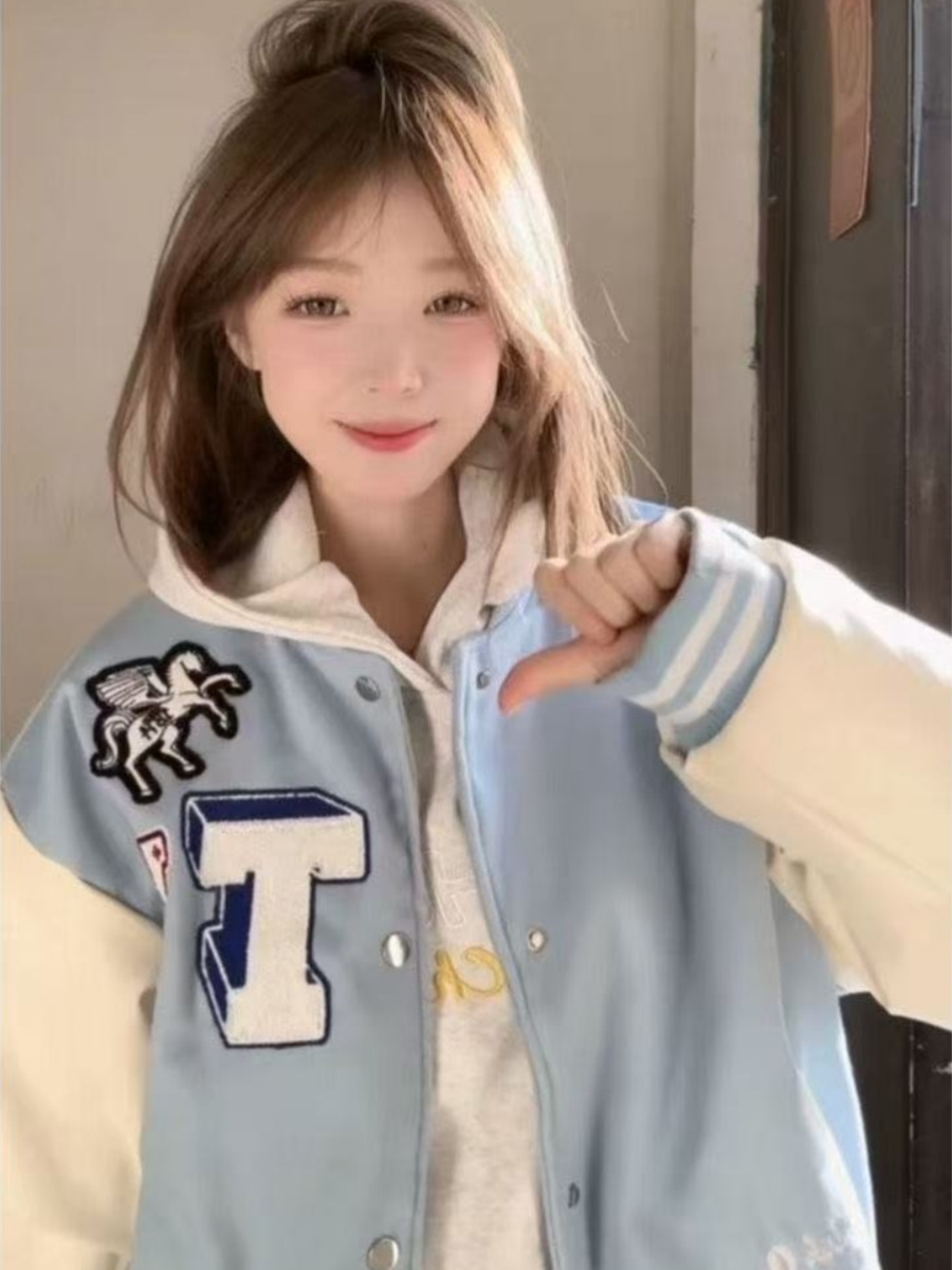 야구 재킷 Kpop 여성용 가을 슬릿 체크무늬 보이프렌 - Women'S Fashion Utility Jacket 리뷰 및 가격