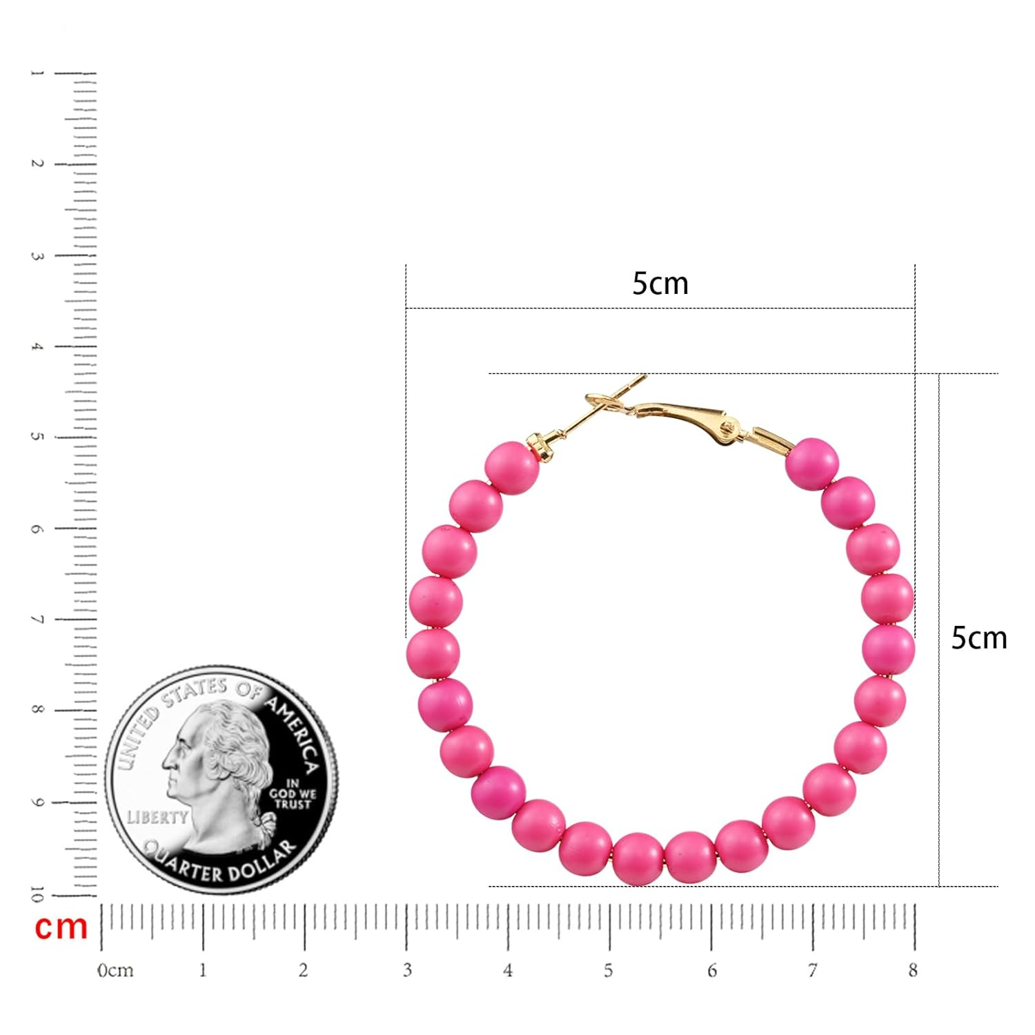 여성용 비즈 후프 귀걸이 서클 비드 귀걸이 여성용 패션 - Women'S Fashion Earrings 리뷰 및 가격