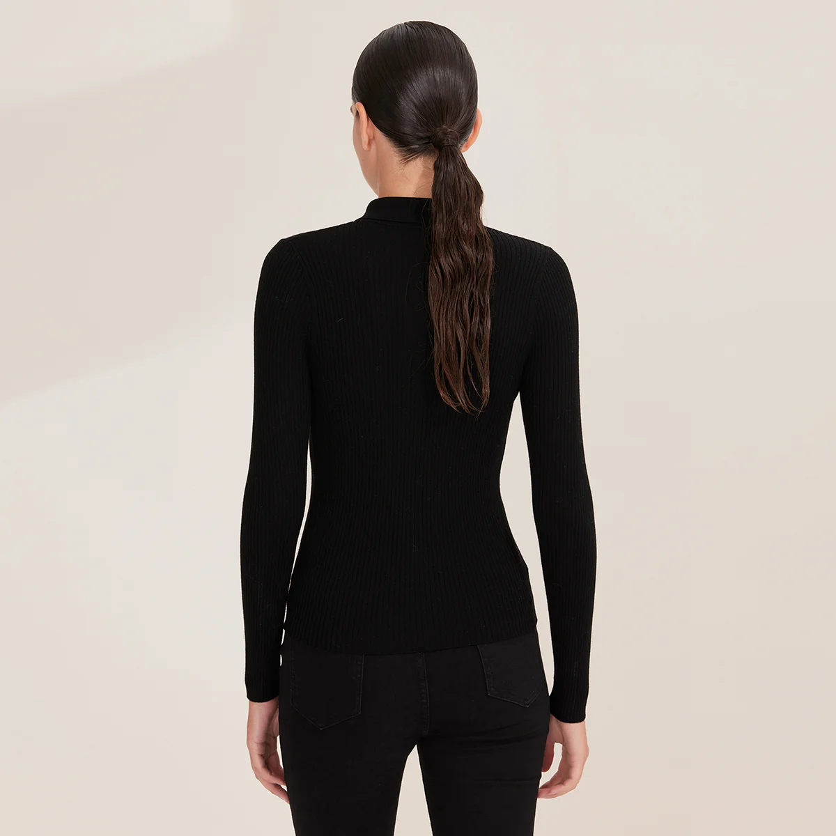 Pop BY4521226 여성용 100% 울 골지 니트 - Women'S Fashion Quarter Zip 리뷰 및 가격