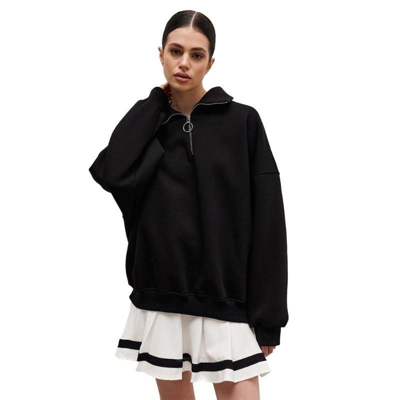 X5XA 여성 패션 긴 소매 쿼터 지퍼 스웨터 하프 지 - Women'S Fashion Quarter Zip 리뷰 및 가격