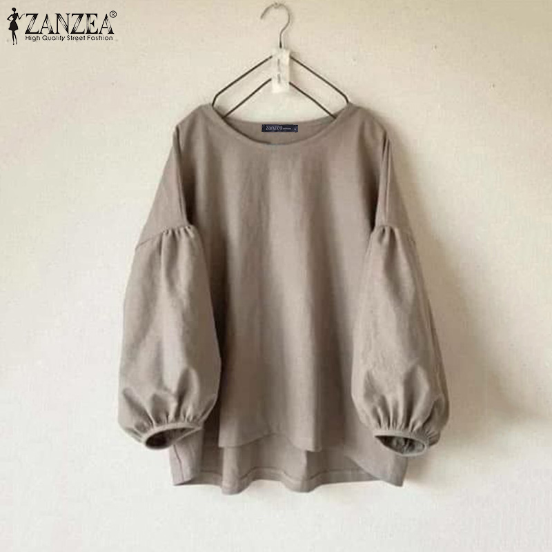 ZANZEA 플러스 사이즈 여성 캐주얼 블라우스 랜턴  - Puff Sleeve Blouse 리뷰 및 가격