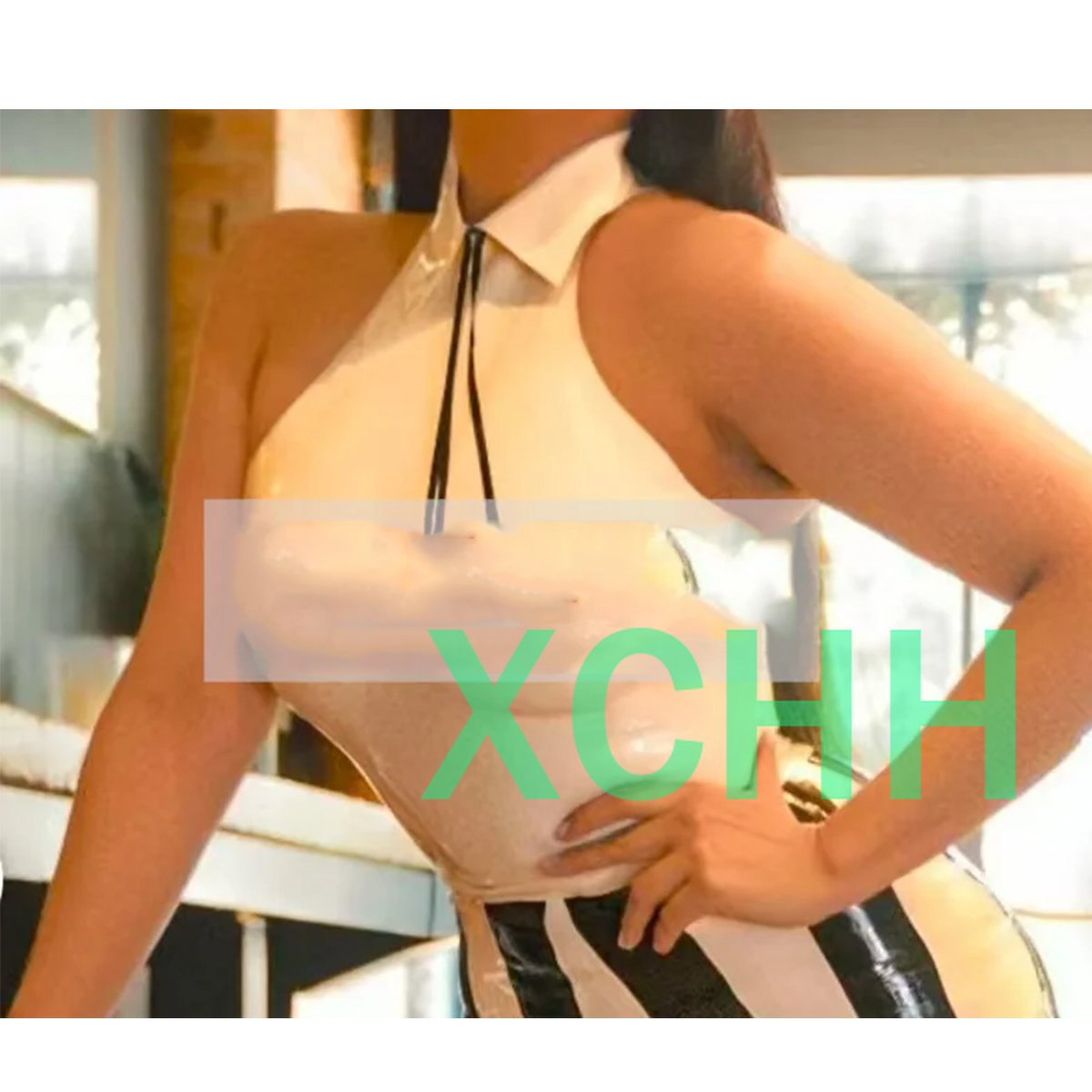천연 라텍스 섹시 여성 칼라 홀터 라텍스 셔츠 패션 고 - Women Fashion Vest 리뷰 및 가격