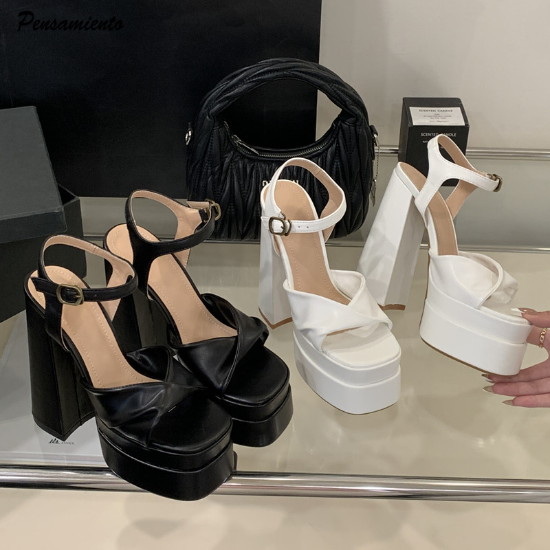 스타 스타일 패션 더블 플랫폼 웨지 여성 검투사 샌들  - Women'S Fashion Q 리뷰 및 가격