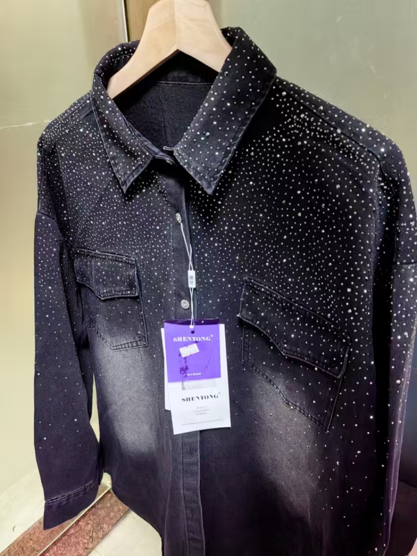 2025년 가을 신상 트렌드 패션 핫 드릴링 데님 셔츠 - Women Fashion Jeans Top 리뷰 및 가격