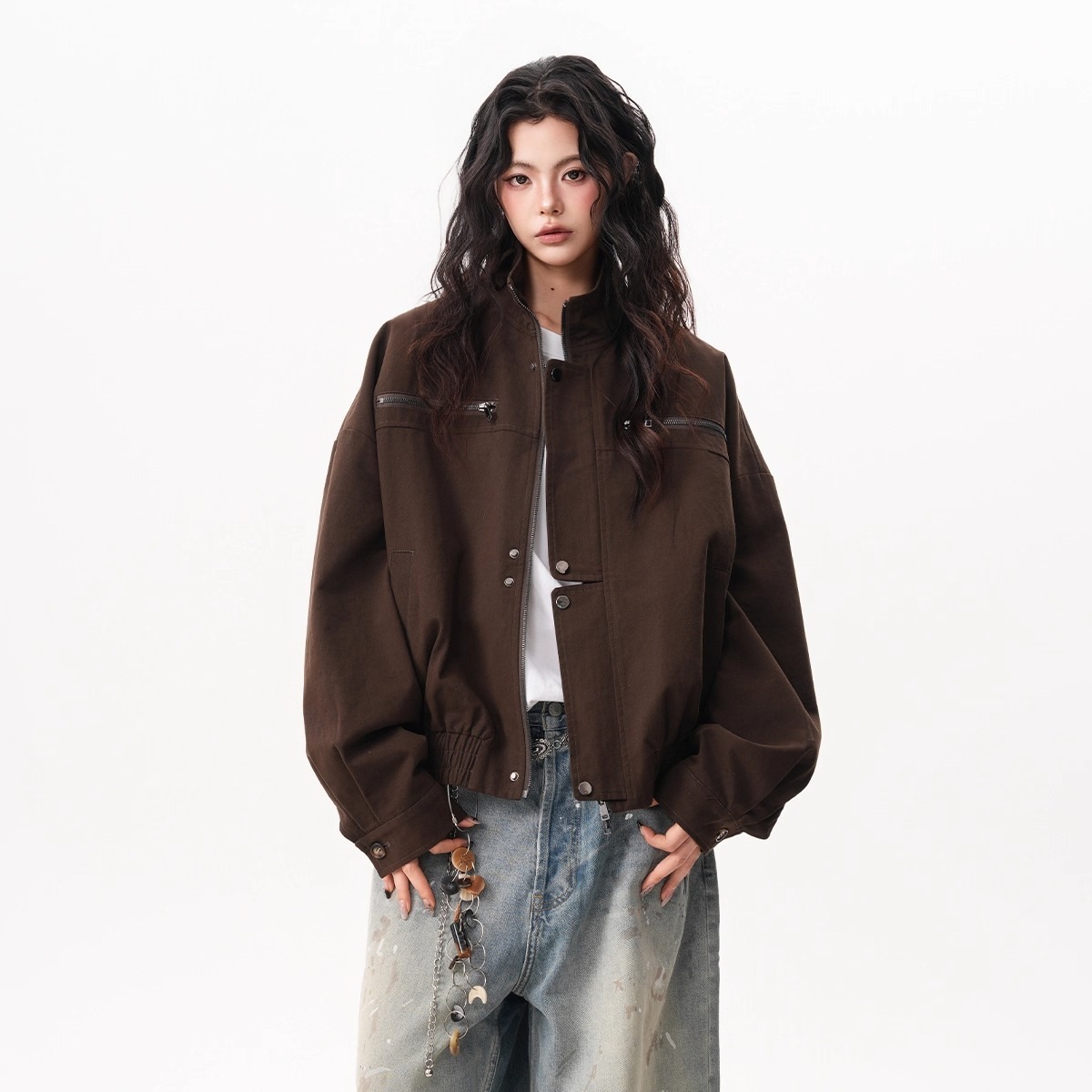 여성용 빈티지 바른 재킷 워크웨어 유틸리티 코트 스탠드 - Women'S Fashion Utility Jacket 리뷰 및 가격