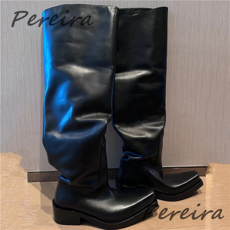 두꺼운 밑창의 무릎 위까지 오는 남녀 공용 블랙 가죽  - Women'S Fashion Riding Boots 리뷰 및 가격