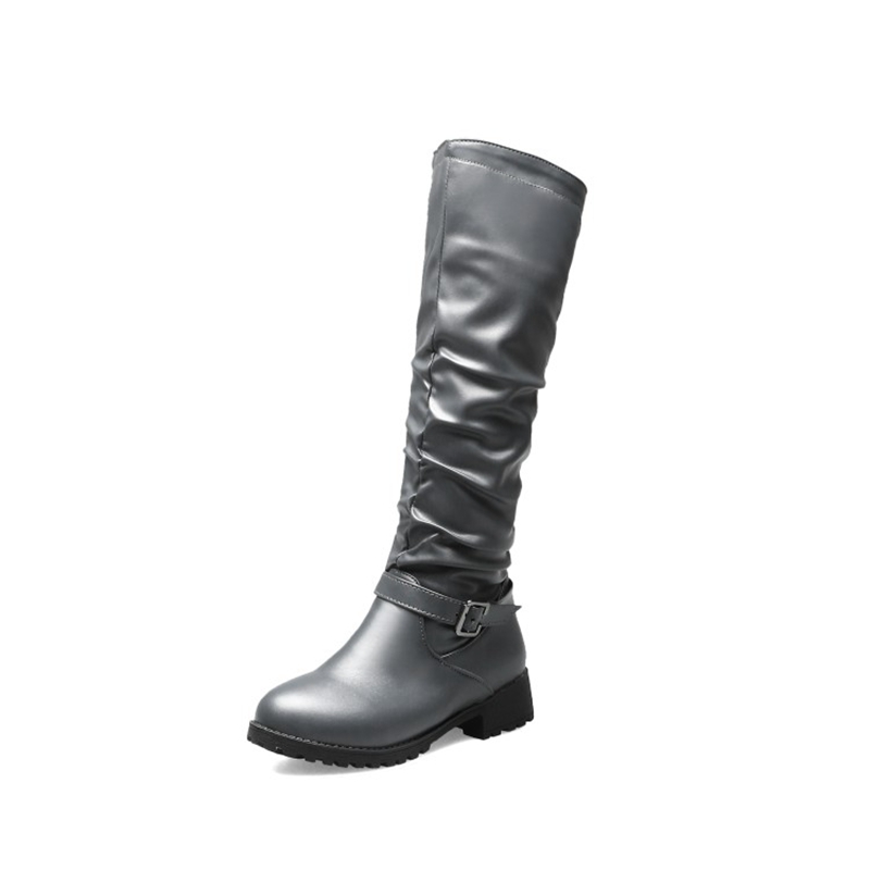 무릎 높이 부츠 여성 패션 주름 장식 대형 사이즈 33 - Women'S Fashion Riding Boots 리뷰 및 가격