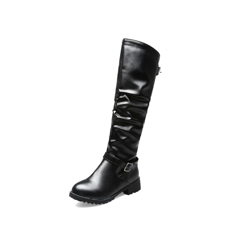 무릎 높이 부츠 여성 패션 주름 장식 대형 사이즈 33 - Women'S Fashion Riding Boots 리뷰 및 가격