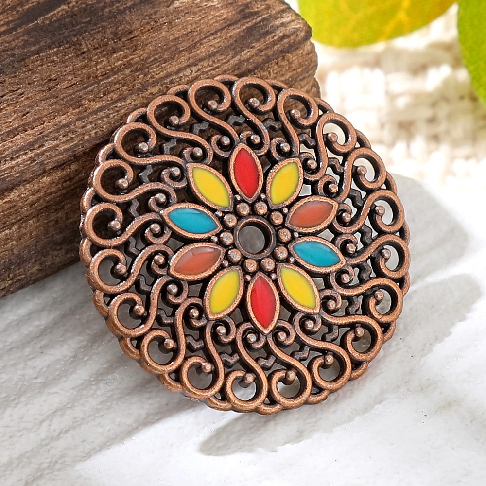 빈티지 구리 청동 보헤미아 에나멜 원형 참 펜던트 DI - Women'S Fashion Earrings 리뷰 및 가격