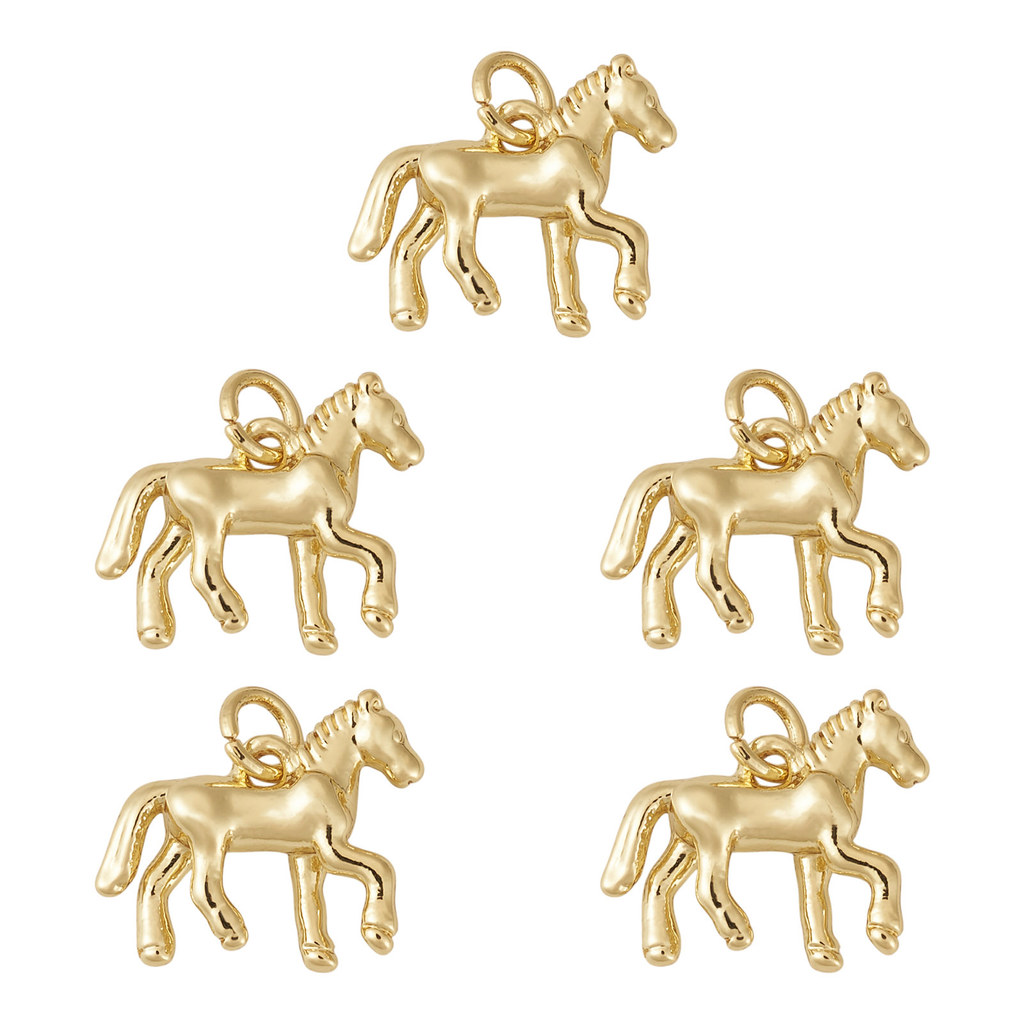 4-5개 황동 말 모양 참 장식품 여성용 패션 목걸이  - Women'S Fashion Earrings 리뷰 및 가격